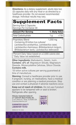 21st Century Ultra Potency Advanced Probiotic Capsules 60 ea (Pack of 2) in Saudi Arabia