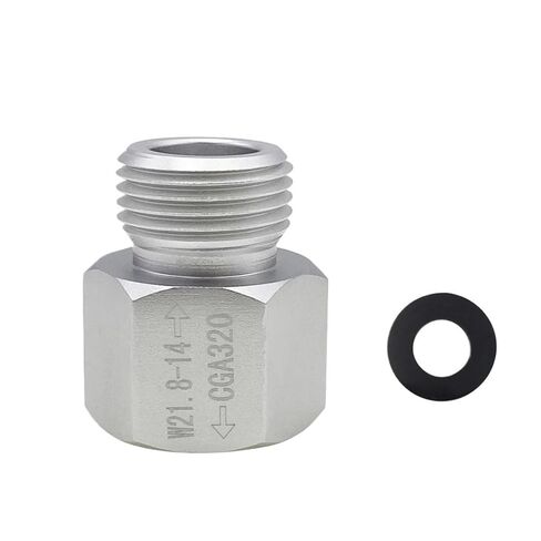 Convertor Female CGA320 to Male W21.8-14 CO2 Cylinder Canister Tank Regulator Adapter for Aquarium,Homebrew Beer in Saudi Arabia
