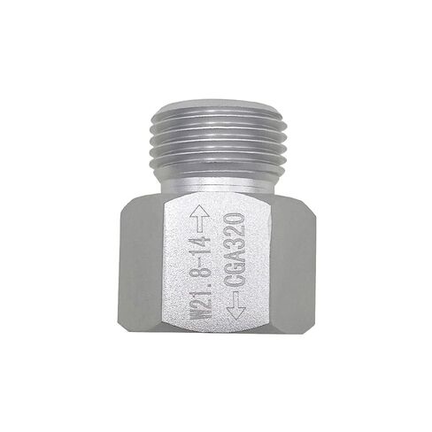 Convertor Female CGA320 to Male W21.8-14 CO2 Cylinder Canister Tank Regulator Adapter for Aquarium,Homebrew Beer in Saudi Arabia