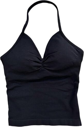 SOLY HUX Women's Halter Workout Tops Running Yoga Sports Bras Stretchy Crop Cami Top in Saudi Arabia