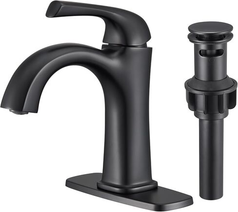 Bathroom Faucet 1 Hole Bathroom Sink Faucet Oil Rubbed Bronze Bathroom Faucets for Vanity One Hole Bathroom Faucet with Drain & Deckplate Farmhouse in Saudi Arabia