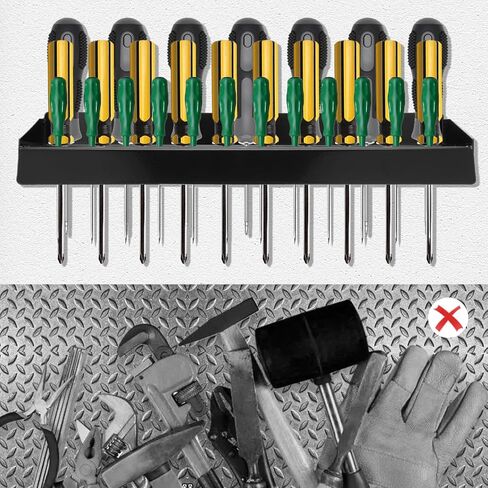 Lemecima Screwdriver Holder, Wall Mount Storage Rack Organizer for Workshop, Shed, Garage, Home, Stores up to 32 Screwdrivers or Small Tools in Saudi Arabia