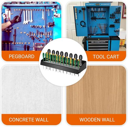 Lemecima Screwdriver Holder, Wall Mount Storage Rack Organizer for Workshop, Shed, Garage, Home, Stores up to 32 Screwdrivers or Small Tools in Saudi Arabia