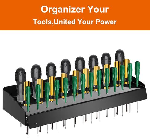 Lemecima Screwdriver Holder, Wall Mount Storage Rack Organizer for Workshop, Shed, Garage, Home, Stores up to 32 Screwdrivers or Small Tools in Saudi Arabia