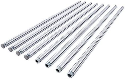 82" Long Wire Shelving Pole, 1" Pole Diameter 1.2 mm Pole Thickness, Chrome, 4-Pack in Kuwait