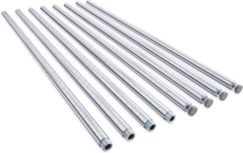 82" Long Wire Shelving Pole, 1" Pole Diameter 1.2 mm Pole Thickness, Chrome, 4-Pack in Kuwait