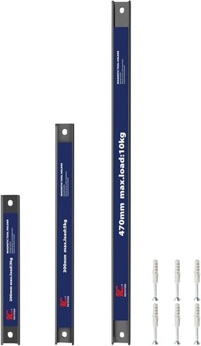 مجموعة حامل الأدوات المغناطيسية الدوارة، 18.5 بوصة/11.8 بوصة/7.8 بوصة، منظم مطبخ مرآب ورشة عمل متعدد الأحجام مكون من 3 قطع، شرائط مغناطيسية شديدة التحمل مع أدوات تثبيت in Kuwait