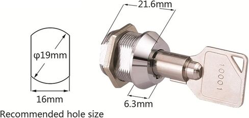 JK525 Tubular Key Brass Push Lock Hole Size 19mm Key Different Cam Lock 1Pcs in Saudi Arabia