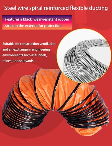 High-Temperature Flame Retardant PVC Duct Hose with Steel Spring - Industrial & Agricultural Ventilation Solution, Heavy-Duty Airflow Tube, Durable & Flexible Design in Saudi Arabia