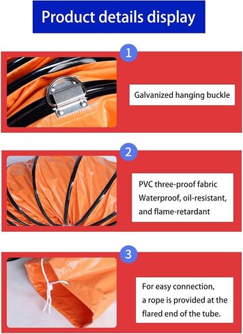 Flame Retardant Retractable Duct Hose for Exhaust Fan Ventilation | Flexible, Durable Air Vent Hose for HVAC, Dryers, and Industrial Use in Saudi Arabia