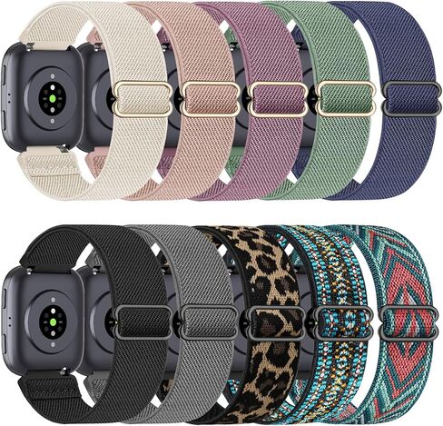 10 Pack Watch Bands Compatible with Amazfit Bip 6/Bip 5/Active Max/Balance 2/Balance,22mm Soft Stretchy Breathable Nylon Replacement Sport Straps for Amazfit GTR 4/3/3 Pro/2 Women Men in Saudi Arabia