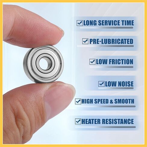 625ZZ Bearings Double Shielded Pre-Lubricated Deep Groove Ball Bearings 5x16x5mm Silver Tone - Pack of 2 Auto Replacement Parts in Saudi Arabia