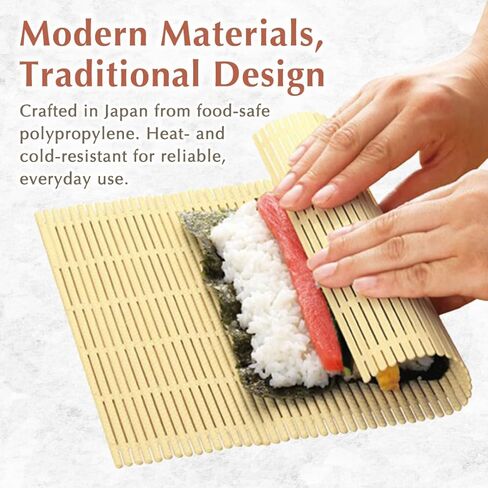 TIKUSAN Makisu Non Stick Sushi Rolling Mat Double Embossed Surface Made in Japan Japanese Plastic for Sushi Maki California Rolls Tamagoyaki and Vegetable Draining in Saudi Arabia