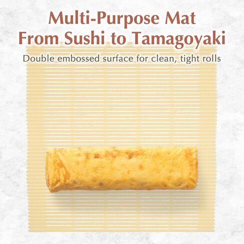 TIKUSAN Makisu Non Stick Sushi Rolling Mat Double Embossed Surface Made in Japan Japanese Plastic for Sushi Maki California Rolls Tamagoyaki and Vegetable Draining in Saudi Arabia