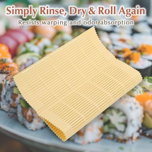TIKUSAN Makisu Non Stick Sushi Rolling Mat Double Embossed Surface Made in Japan Japanese Plastic for Sushi Maki California Rolls Tamagoyaki and Vegetable Draining in Saudi Arabia