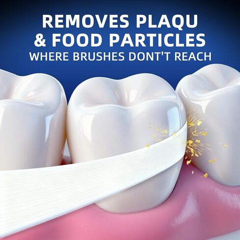 خيط تنظيف الأسنان المسطح من RAZOKO، خالٍ من PFAS وPTFE، مقاوم للتمزيق، لطيف على اللثة وصديق للأطفال، فائق النعومة للتنظيف العميق، نعناع، ​​4 بكرات (إجمالي 220 ياردة) in Kuwait