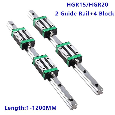2 * 1-1200mm Rai LGuide + 4 Pcs HGH20HA HGW20CC Linear Block(2Rail 4HGW20CC,300mm) in Saudi Arabia