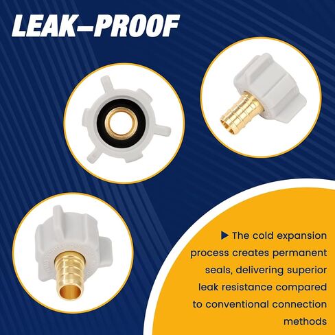 10 قطع PEX تركيب 1/2 بوصة × 1/2 بوصة محول دوار لخيط NPT أنثى تركيبات نحاسية مجعدة بدون الرصاص نحاس ASTM F1807 وNSF تصميم مضاد للتسرب لأنابيب PEX in Saudi Arabia