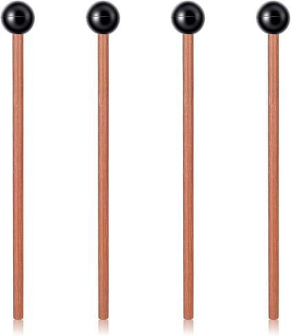 4Pcs Xylophone Mallets, Glockenspiel Mallet, 5.7in Wooden Rubber Percussion Mallets, Drumsticks, Percussion Sticks, Tongue Drum Mallet, Red Sandalwood in Saudi Arabia
