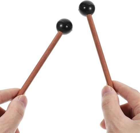 4Pcs Xylophone Mallets, Glockenspiel Mallet, 5.7in Wooden Rubber Percussion Mallets, Drumsticks, Percussion Sticks, Tongue Drum Mallet, Red Sandalwood in Saudi Arabia