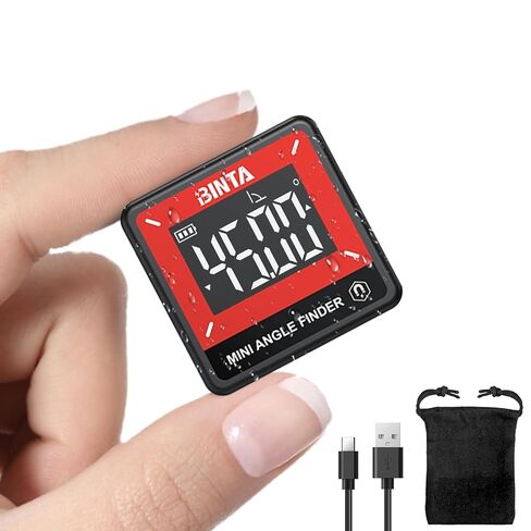 Binta Small Digital Angle Finder Magnetic ، IP54 IP54 مقاوم للماء مقاوم للزاوية الرقمية المقاوم للزاوية الرقمية ، أداة قياس زاوية الإضاءة الخلفية المحمولة للأعمال الخشبية ، البناء ، الآلات ، DIY in Kuwait