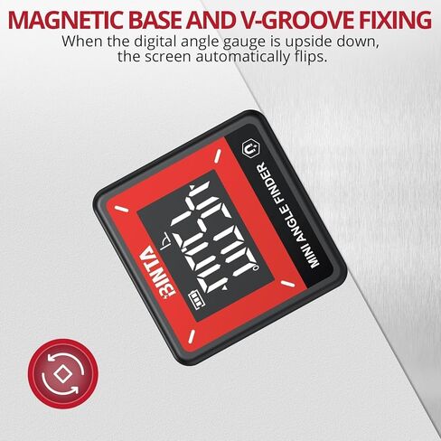 Binta Small Digital Angle Finder Magnetic ، IP54 IP54 مقاوم للماء مقاوم للزاوية الرقمية المقاوم للزاوية الرقمية ، أداة قياس زاوية الإضاءة الخلفية المحمولة للأعمال الخشبية ، البناء ، الآلات ، DIY in Kuwait