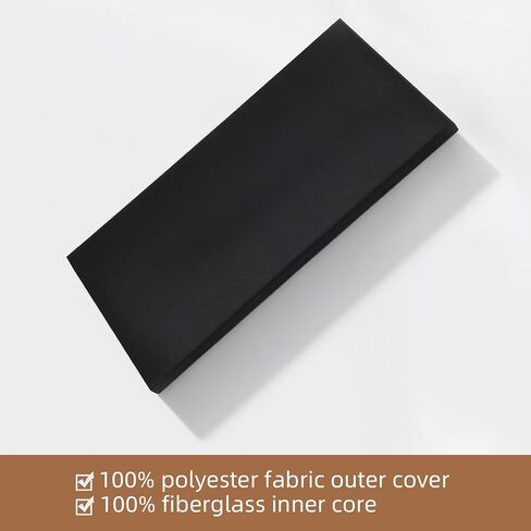 FAHKNS Sound Absorbing Acoustic Wall Panels: 48"x24"x2" Fiberglass Soundproof Wall Panels,Large Fabric Wrapped Noise Reducing Sound Insulation Panels(Black,2 Pack) in Saudi Arabia