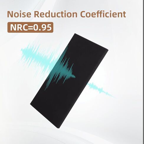 FAHKNS Sound Absorbing Acoustic Wall Panels: 48"x24"x2" Fiberglass Soundproof Wall Panels,Large Fabric Wrapped Noise Reducing Sound Insulation Panels(Black,2 Pack) in Saudi Arabia
