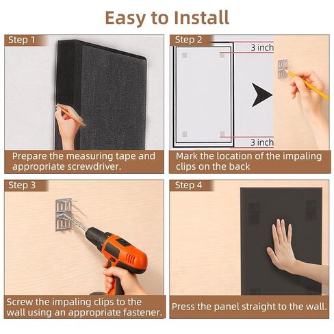FAHKNS Sound Absorbing Acoustic Wall Panels: 48"x24"x2" Fiberglass Soundproof Wall Panels,Large Fabric Wrapped Noise Reducing Sound Insulation Panels(Black,2 Pack) in Saudi Arabia