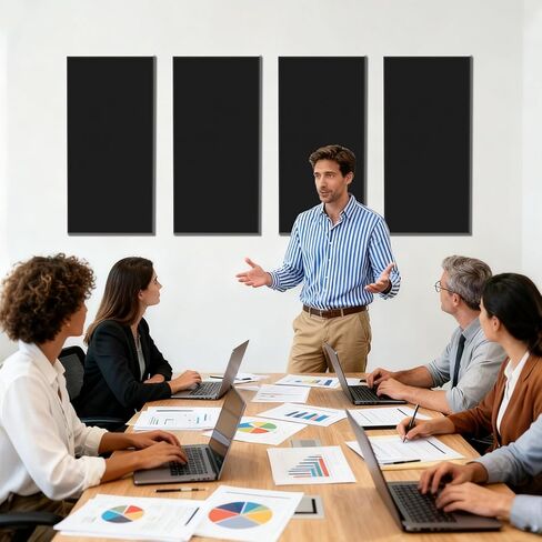 FAHKNS Sound Absorbing Acoustic Wall Panels: 48"x24"x2" Fiberglass Soundproof Wall Panels,Large Fabric Wrapped Noise Reducing Sound Insulation Panels(Black,2 Pack) in Saudi Arabia