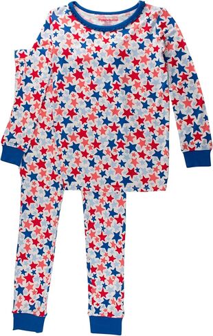 طقم بيجامة RuffleButts SoftSnooze Viscose من Bamboo Girls بأكمام طويلة مكشكشة - تويلي حديقة الفراشة الوردية للأطفال، 9/10 in Kuwait