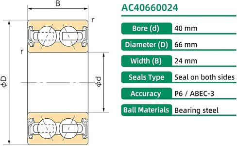 1 قطعة AC40660024 40X66X24 40BD6624 40398G-3DS ACB40X66X24 ACB40660024 تحمل تكييف الهواء للسيارات in Kuwait