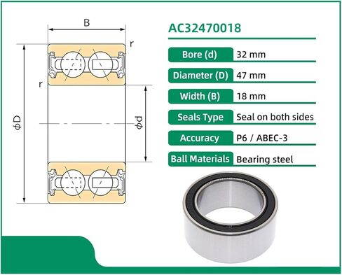 1 Piece AC32470018 32X47X18 32BD4718 32BG04S3G ACB32X47X18 ACB32470018 Automotive air Conditioning Bearing in Saudi Arabia