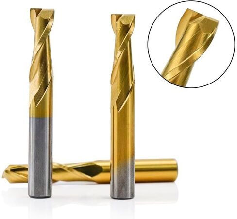 1pcs Spiral 2 Flute Solid Carbide CNC End Mill Flat 4/6/8/10/12mm Shank Milling Cutter Router Bit for Woodworking in Kuwait