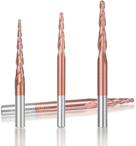 1pcs 2 Flute Carbide Ball Nose End Mills Router Bit R0.25-2.0 Tapered TiCN Coating Wood Metal Milling Cutters(R2.0x60xD6x100) in Saudi Arabia