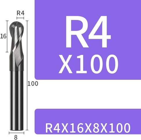 الكرة الأنف نهاية مطحنة 2 الناي HRC45 درجة التنغستن كربيد الصلب مطاحن أدوات الزاوية المستديرة CNC قاطعة المطحنة دوامة in Kuwait