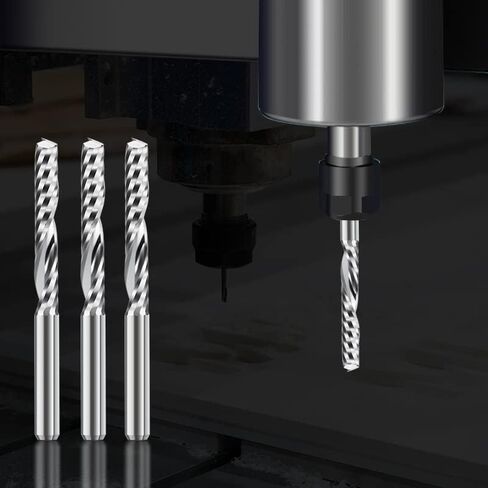 10pcs Solid Carbide CNC Spiral O Single Flute End Mill 3.175mm Router Bit for Aluminum Wood Plastic Brass Copper in Saudi Arabia