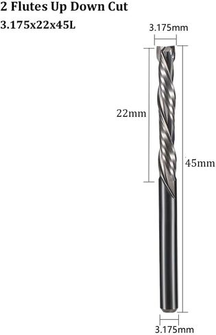5 قطعة/المجموعة/مجموعة لقم التوجيه الحلزوني باستخدام الحاسب الآلي نهاية مطحنة 3.175 عرقوب 2 المزامير صعودا وهبوطا قطع كربيد أداة القواطع لنقش الخشب in Kuwait