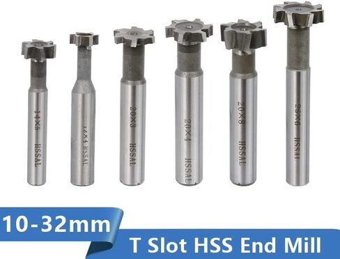 1pcs T Slot Cutter End Mill 10 12 16 20 30 32mm Slot Router Bit HSS End Mill for Cutting Aluminum Alloy Wood Tungsten Steel 4 Flutes Milling Cutter in Saudi Arabia