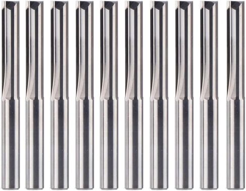 10 قطعة 1/8 بوصة عرقوب CNC راوتر بت مستقيم قاطعة المطحنة 2 فلوت كربيد التنغستن فتحة نهاية مطحنة لقمة نقش (10pc-ST2F-D3.1-L12) in Kuwait
