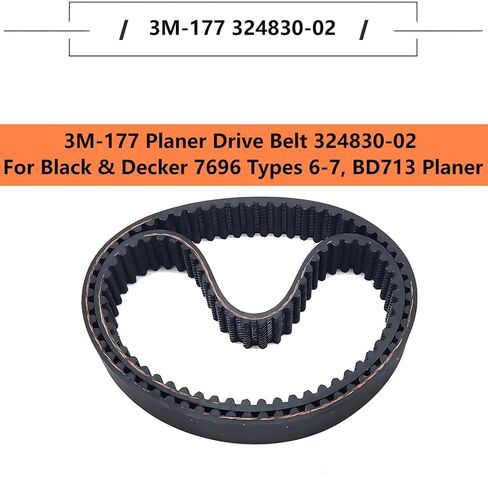 324830-02 Planer Drive Belt 3M-177-10 for Black & Decker 7696 Types 6-7, BD713, DeWALT KW713,KW715 Brand: Wilsnsun in Saudi Arabia