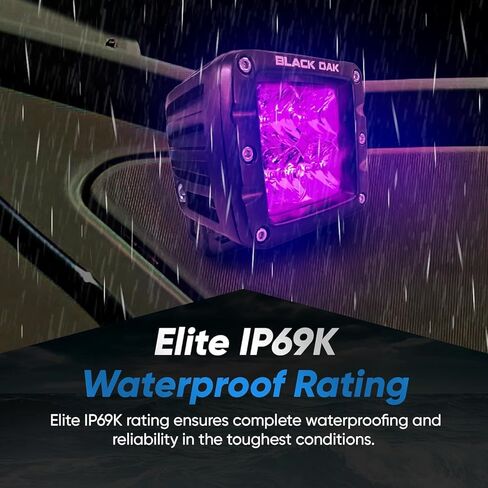 جراب إضاءة LED من بلاك أوك، جراب إضاءة سوداء بالأشعة فوق البنفسجية، مقاوم للماء بدرجة بحرية 2 بوصة، أضواء LED - ضوء الصيد الليلي، إضاءة الشاحنات والقوارب in Kuwait