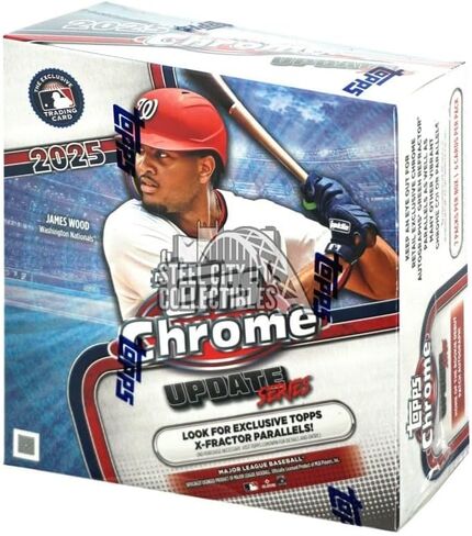 2025 Topps Chrome Update Series Baseball Mega Box (Fanatics Exclusive) Trading Card Box (2 Base Card Raywave Parallels Per Box) in Saudi Arabia