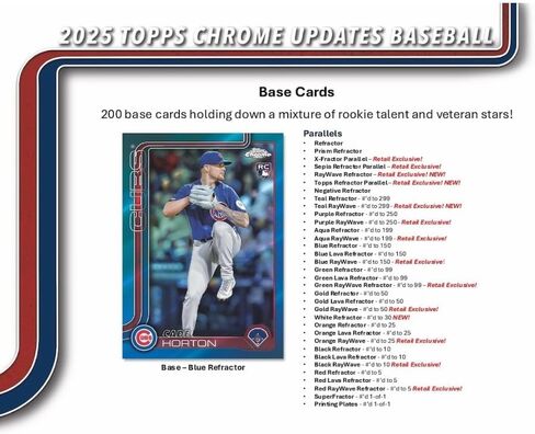 2025 Topps Chrome Update Series Baseball Mega Box (Fanatics Exclusive) Trading Card Box (2 Base Card Raywave Parallels Per Box) in Saudi Arabia