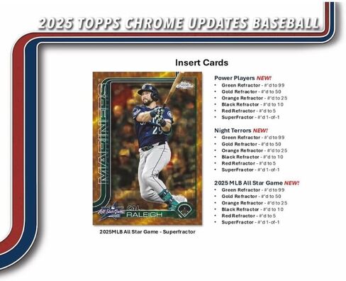 2025 Topps Chrome Update Series Baseball Mega Box (Fanatics Exclusive) Trading Card Box (2 Base Card Raywave Parallels Per Box) in Saudi Arabia