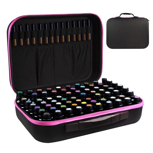 حقيبة حمل لتخزين الزيوت العطرية من مادة إي في إيه، 70 زجاجة، صندوق الزيوت العطرية لزجاجات 5 مل و10 مل و15 مل وحقيبة تنظيم تخزين السفر من أجل دوتيرا والشباب (نمط الزهرة) in Kuwait