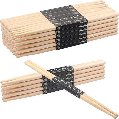 36 Pairs 5A Maple Wood Drum Sticks,5A Wooden Drumsticks, Classic Maple Wood Drumsticks for Rock, Jazz, and Orchestral Use, Perfect for Beginner and Professionals in Saudi Arabia