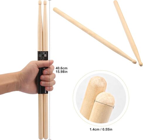 36 Pairs 5A Maple Wood Drum Sticks,5A Wooden Drumsticks, Classic Maple Wood Drumsticks for Rock, Jazz, and Orchestral Use, Perfect for Beginner and Professionals in Saudi Arabia