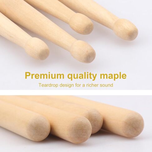 36 Pairs 5A Maple Wood Drum Sticks,5A Wooden Drumsticks, Classic Maple Wood Drumsticks for Rock, Jazz, and Orchestral Use, Perfect for Beginner and Professionals in Saudi Arabia