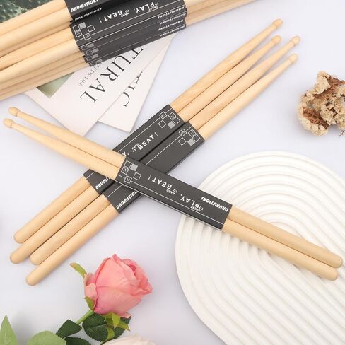 36 Pairs 5A Maple Wood Drum Sticks,5A Wooden Drumsticks, Classic Maple Wood Drumsticks for Rock, Jazz, and Orchestral Use, Perfect for Beginner and Professionals in Saudi Arabia